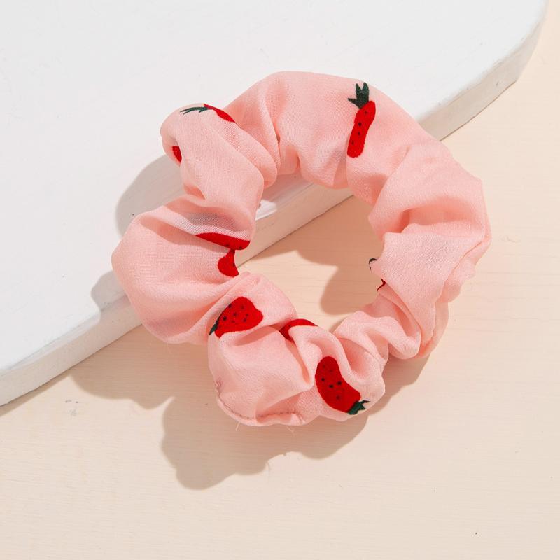 Girl 4pcs Strawberry Print Hair Ropes - PrettyKid