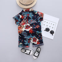 Grow Boy Leaves Print Vacation & Beach Casual Suit - PrettyKid