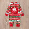 Christmas Season Polar Bear Print Colorblock Baby Jumpsuit Long Sleeve - PrettyKid