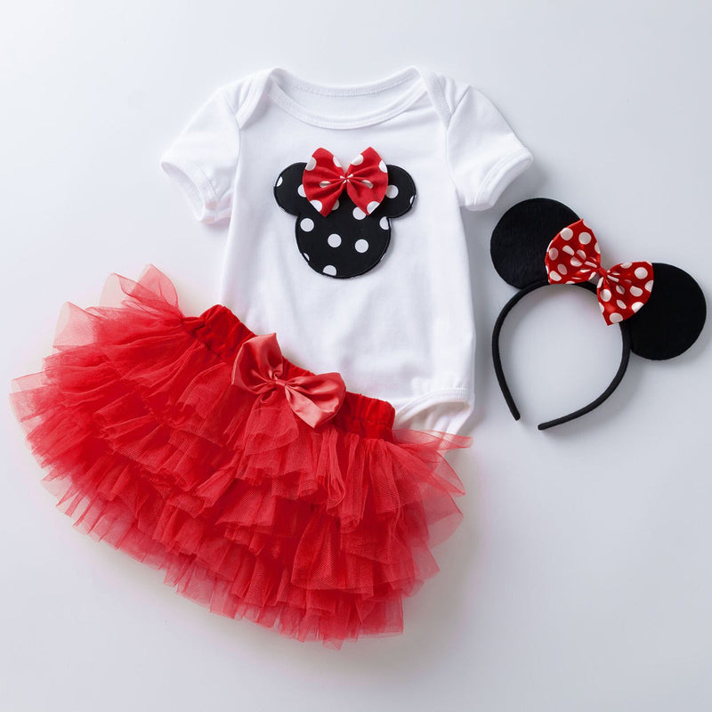 Cartoon Love Heart Tank Bodysuits And Skirt Wholesale Baby Clothing Sets - PrettyKid