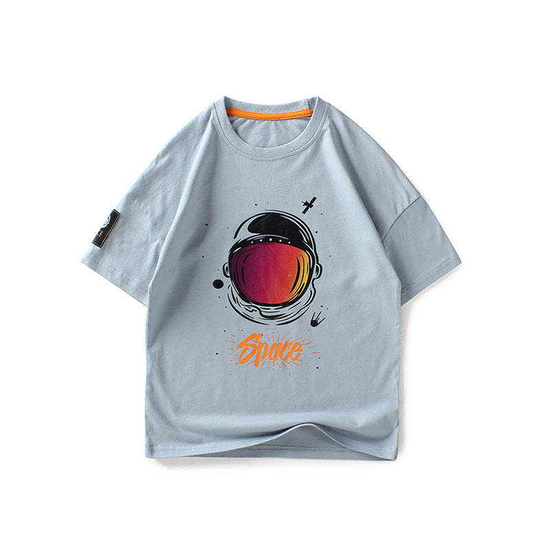 Boy Astronaut Print T-Shirt Trendy Kids Wholesale Clothing - PrettyKid
