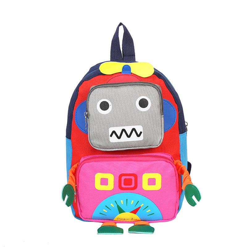 Cartoon Colorblock Robot Backpack - PrettyKid