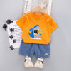 Baby Boy Shark Graphic T-Shirt And Shorts Baby Boy Shorts Set - PrettyKid