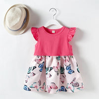 Girl Sleeveless Butterfly Print Dress - PrettyKid