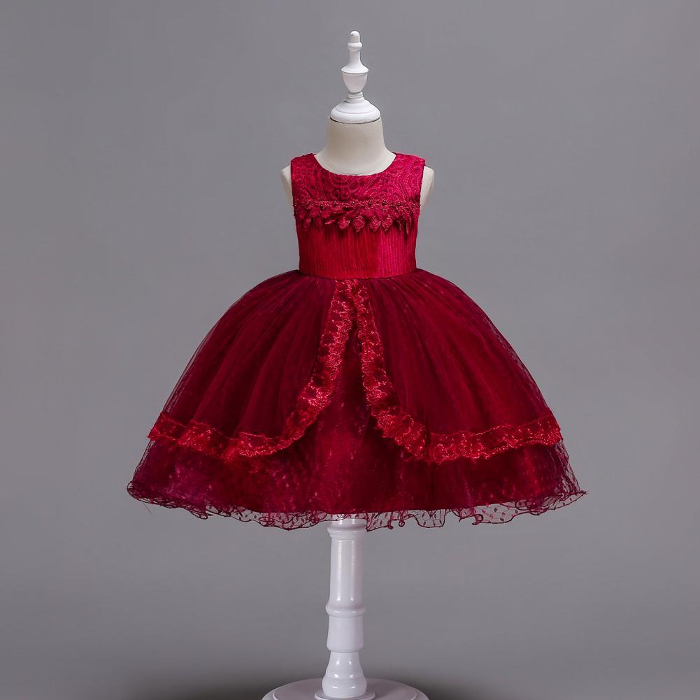 Beautiful Girl Embroidered Princess Lace Dress - PrettyKid