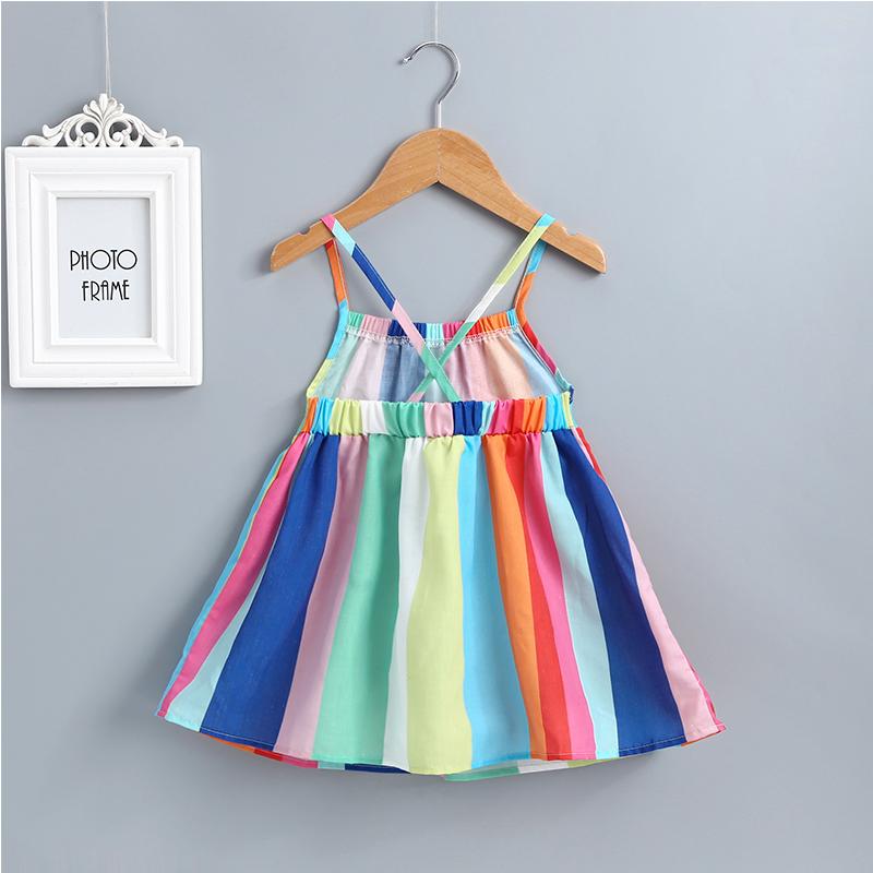 Toddler Girl's Multi Color Suspender Dress - PrettyKid