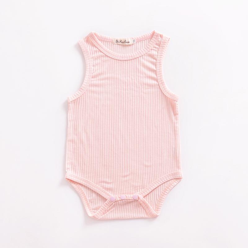 Solid Sleeveless Knitted Bodysuit Wholesale children's clothing - PrettyKid