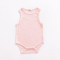 Solid Sleeveless Knitted Bodysuit Wholesale children's clothing - PrettyKid