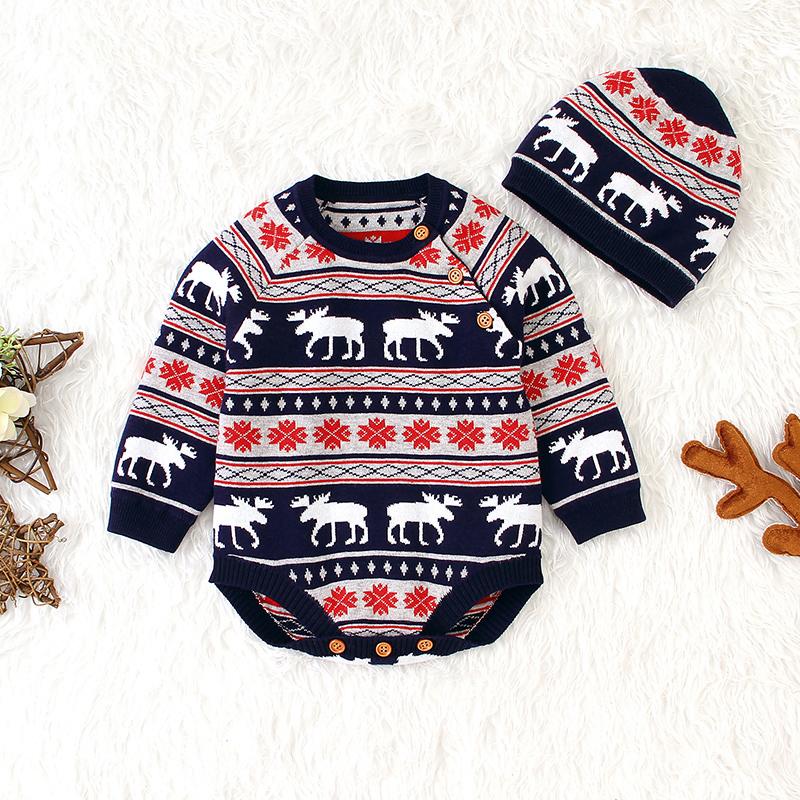 Long Sleeve Christmas Fawn Bodysuit for Baby - PrettyKid