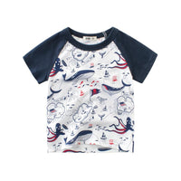 Grow Boy Shark Print T-shirt - PrettyKid