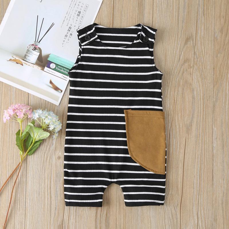 Striped Sleeveless Jumpsuit for Baby Boy Wholesale children's clothing - PrettyKid