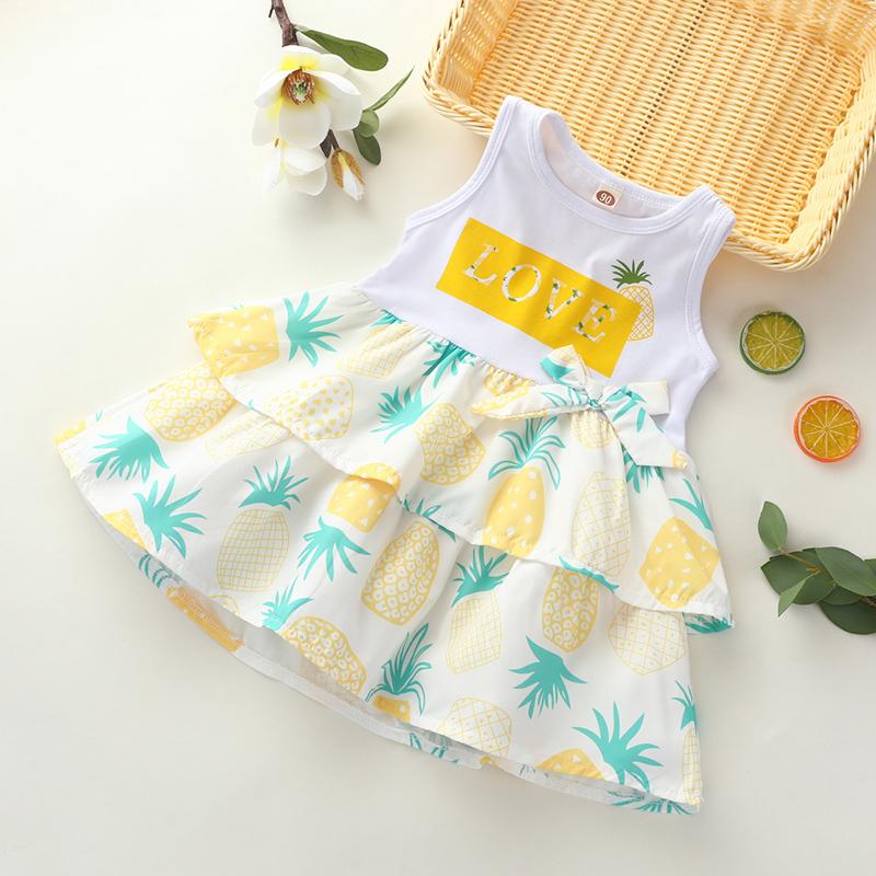 Fashion Pineapple Print Dress - PrettyKid