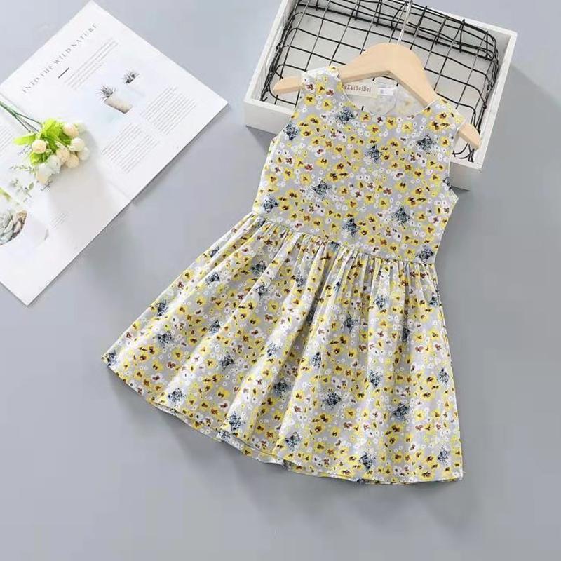 Grow Girl Sunflower Patten Love Hollow out Dress - PrettyKid