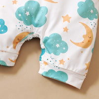 Baby Cartoon Starry Sky Print Romper - PrettyKid