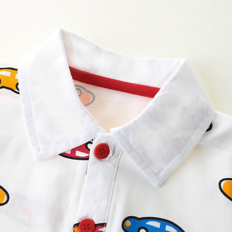 Toddler Boy Polo Neck Car Pattern Top Wholesale Children's Clothing - PrettyKid