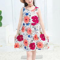 Girl Floral Print Chiffon Dress Children's Clothing - PrettyKid