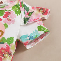 3-piece Floral Printed Bodysuit & Skirt & Headband for Baby Girl Children's Clothing - PrettyKid