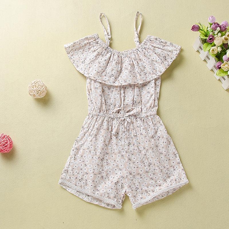 Sling Floral Printed Overalls for Toddler Girl Wholesale children's clothing - PrettyKid