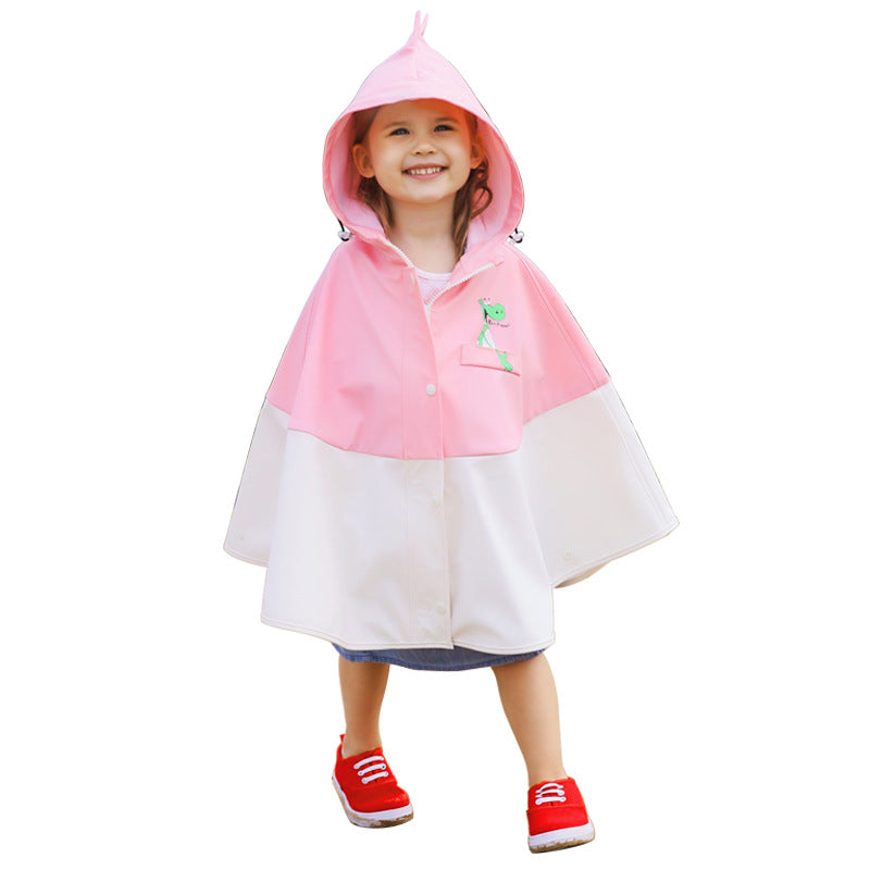 18months-6years Toddler Girl & Boy Coat Outdoor Rainproof PU High Frequency Children's Cape Raincoat - PrettyKid
