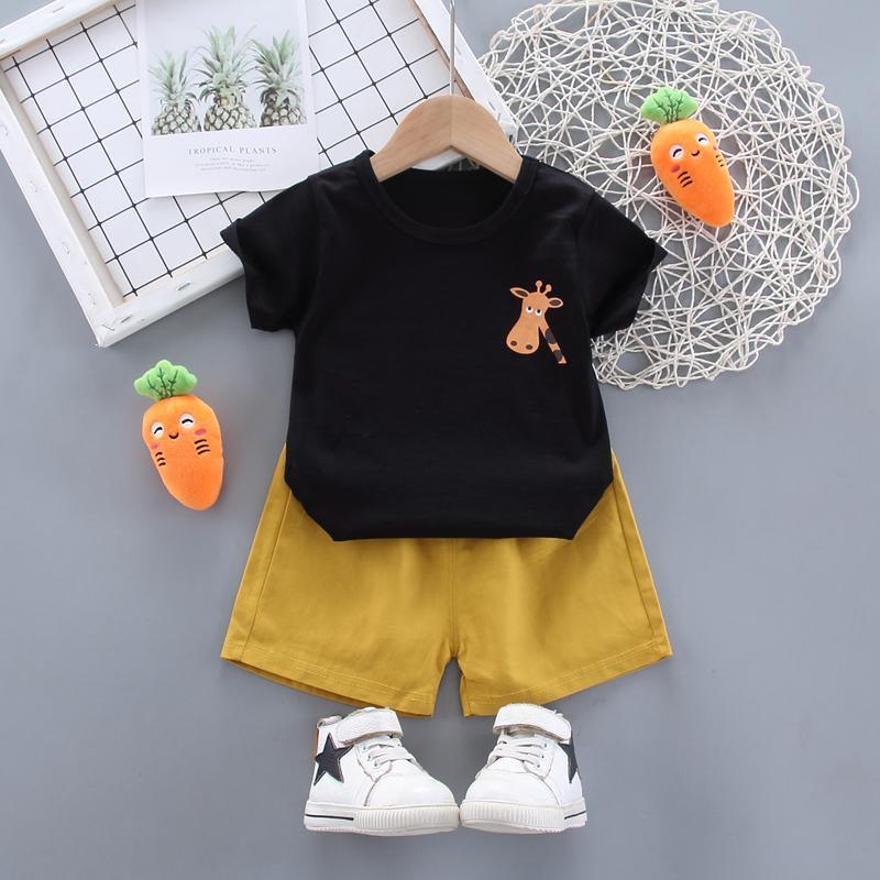 Toddler Boy Giraffe Print T-shirt & Shorts Children's Clothing - PrettyKid