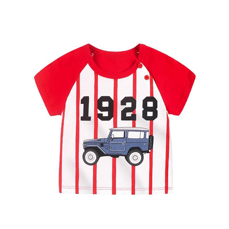 Toddler Boy Car Pattern Stitching T-shirt Wholesale Children's Clothing - PrettyKid