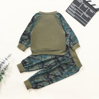 2-piece Dinosaur Pattern Sweatshirts & Pants for Baby Boy - PrettyKid