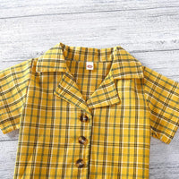 Toddler Girl Plaid Short-sleeve Blouse & Plaid Pleated Skirt Children's Clothing - PrettyKid