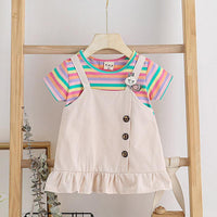 Rabbit Color-block Stripes Dress - PrettyKid