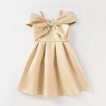 18M-12Y Sling Bow-Knot Solid Toddler Girls Formal Dresses Kids Wholesale Clothing