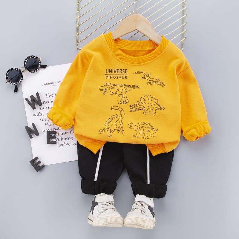 2-piece Dinosaur Pattern Sweatshirt & Pants for Children Boy - PrettyKid