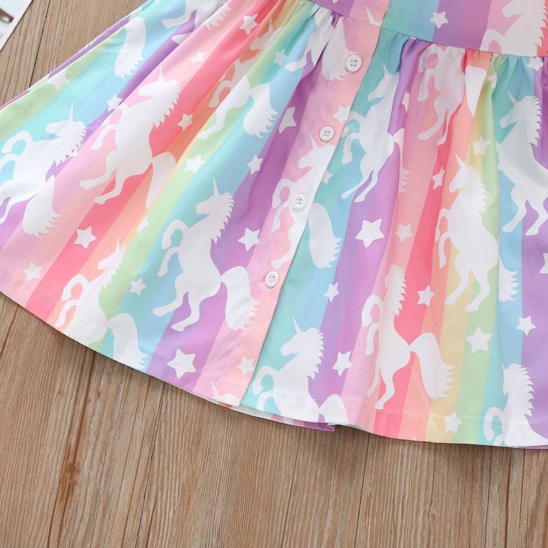 Toddler Girl Unicorn Print Dress - PrettyKid