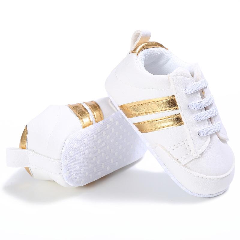 Casual Golden Contrast Prewalker Shoes Children's clothing wholesale - PrettyKid