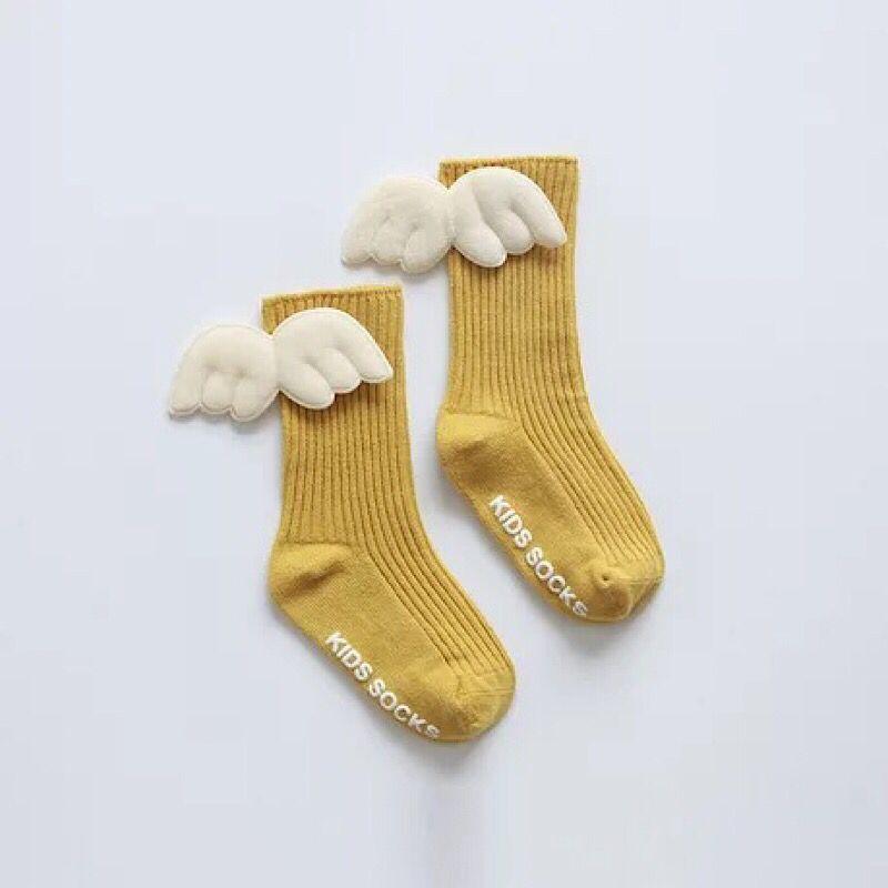 Cute Letter Pattern Soild Wing Decoration Socks - PrettyKid