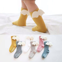 Cute Letter Pattern Soild Wing Decoration Socks - PrettyKid