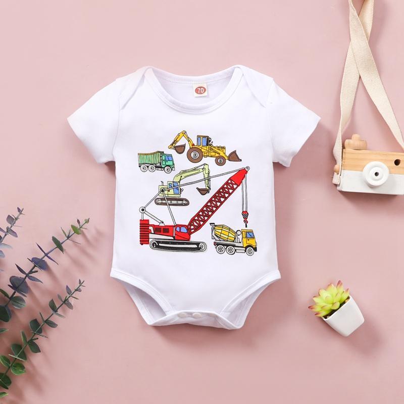 Baby Boy Construction Machinery Pattern Bodysuit Wholesale Children's Clothing - PrettyKid