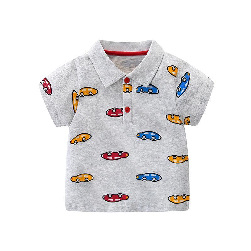 Toddler Boy Polo Neck Car Pattern Top Wholesale Children's Clothing - PrettyKid