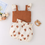 3-24months Baby Sets Summer Children's Clothing Set Flying Sleeve Sunflower 2-Piece Set - PrettyKid