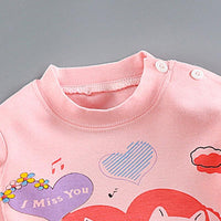 2-piece Heart-shaped Pattern Pajamas Sets for Toddler Girl - PrettyKid