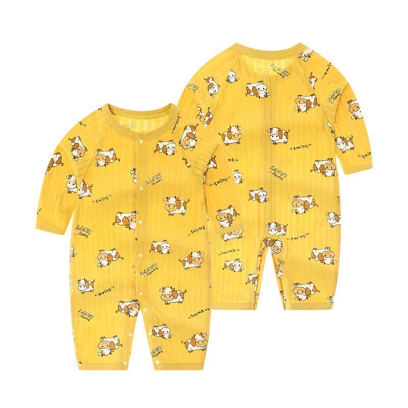 Baby Boy Cartoon Bow Print Jumpsuit - PrettyKid