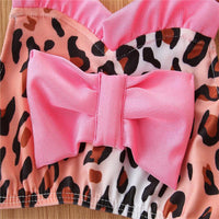 Toddler Girl 2pcs Leopard Print Swimsuit Children's Clothing - PrettyKid