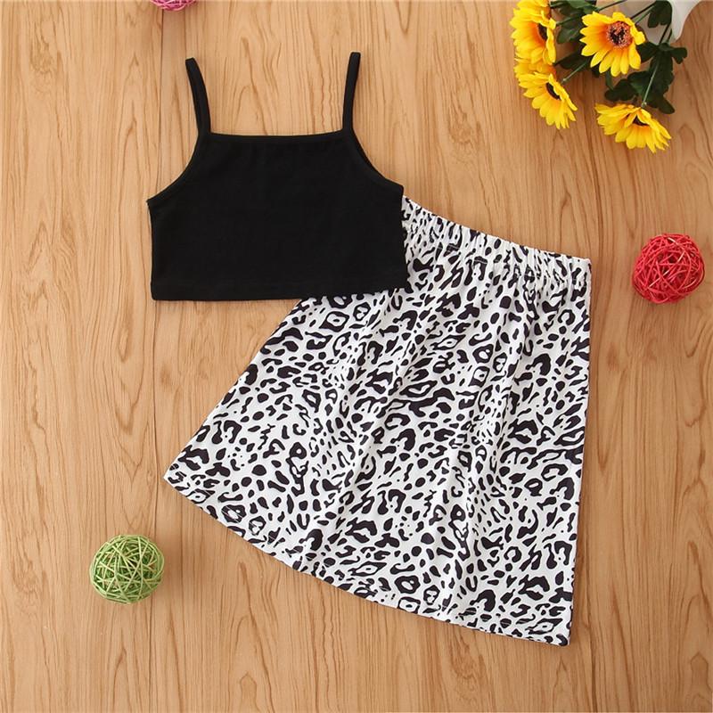 Toddler Girl Cami Top & Leopard Print Skirt - PrettyKid