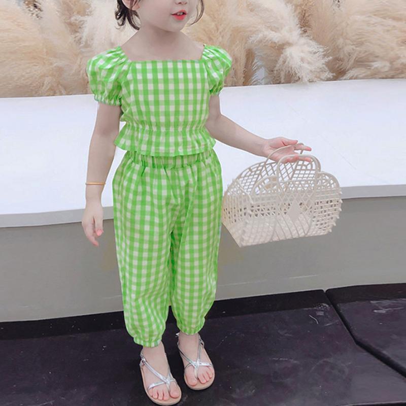 2-piece Plaid Suit for Toddler Girl Children's Clothing - PrettyKid