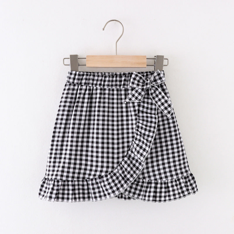 18M-6Y Toddler Girls Plaid Ruffle Trim Skirts Wholesale Girls Clothes
