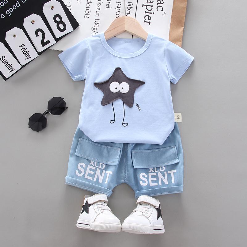 2-piece Pentagram Pattern T-shirt & Shorts for Children Boy - PrettyKid