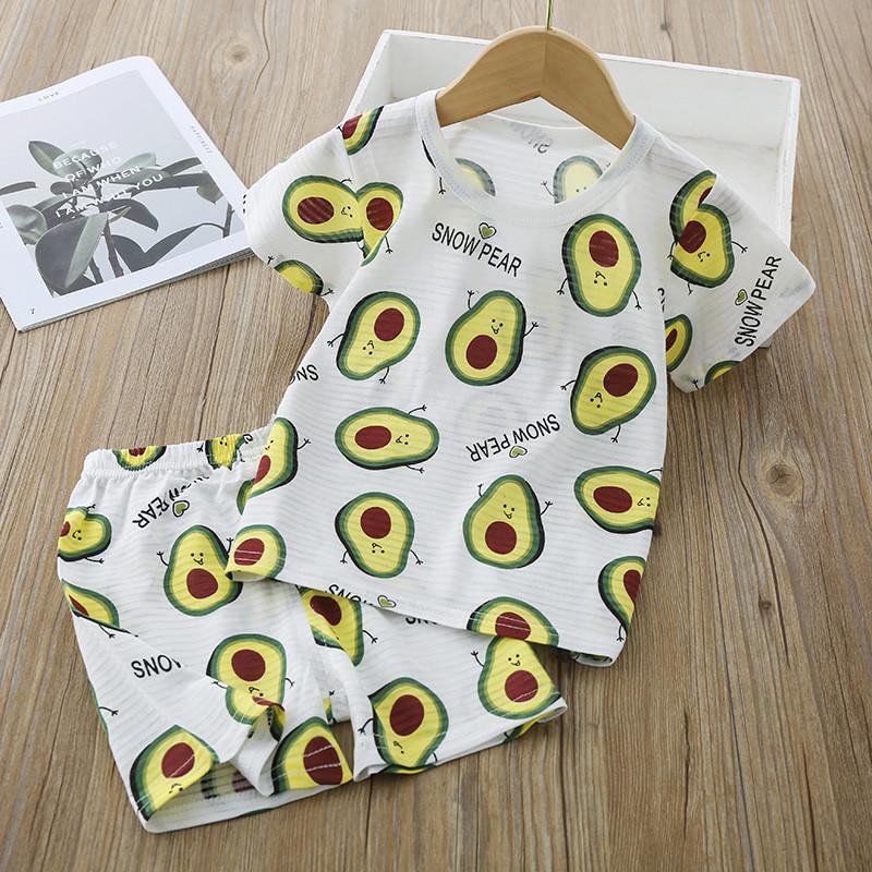 Grow Boy Shark Print Pajamas Sets - PrettyKid