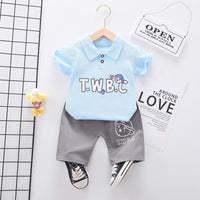 Toddler Boy Letter Pattern Shirt T-shirt & Character Pattern Shorts Wholesale Children's Clothing - PrettyKid