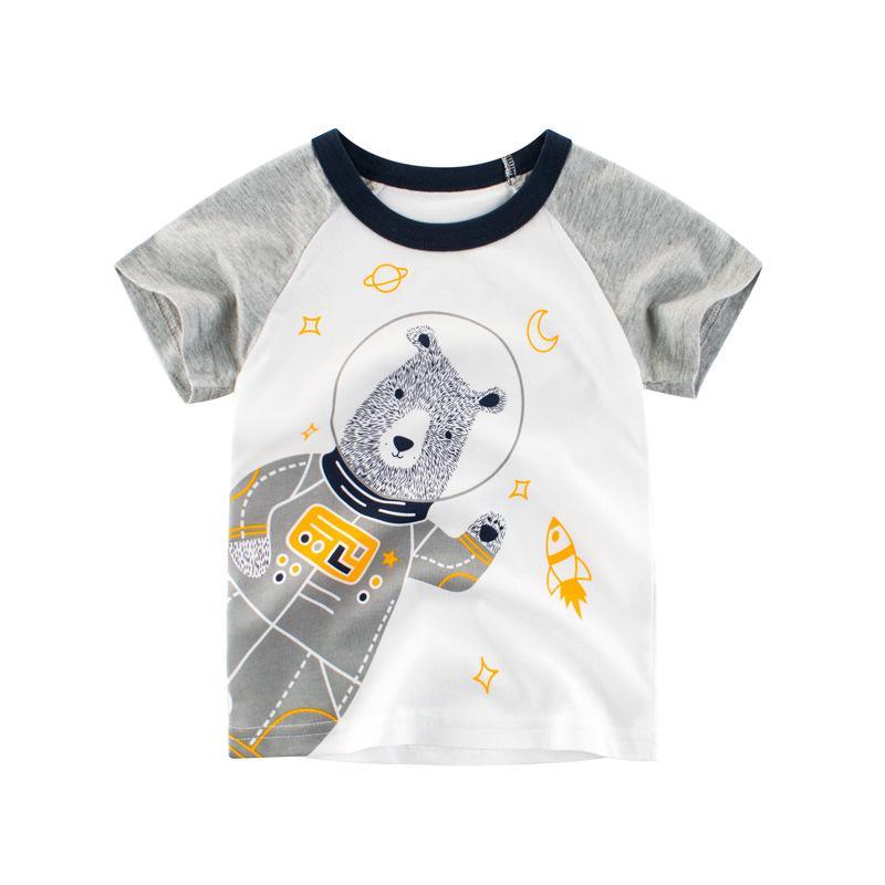 Grow Boy Bear Pattern T-shirt - PrettyKid