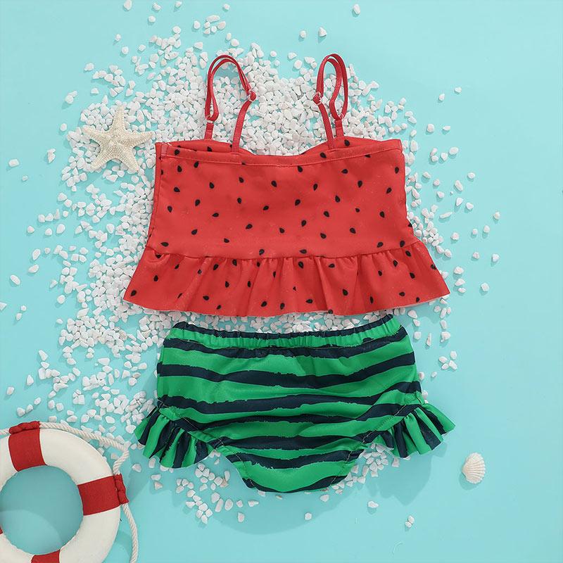 Toddler Girl Watermelon Print 2-piece Swimsuit - PrettyKid