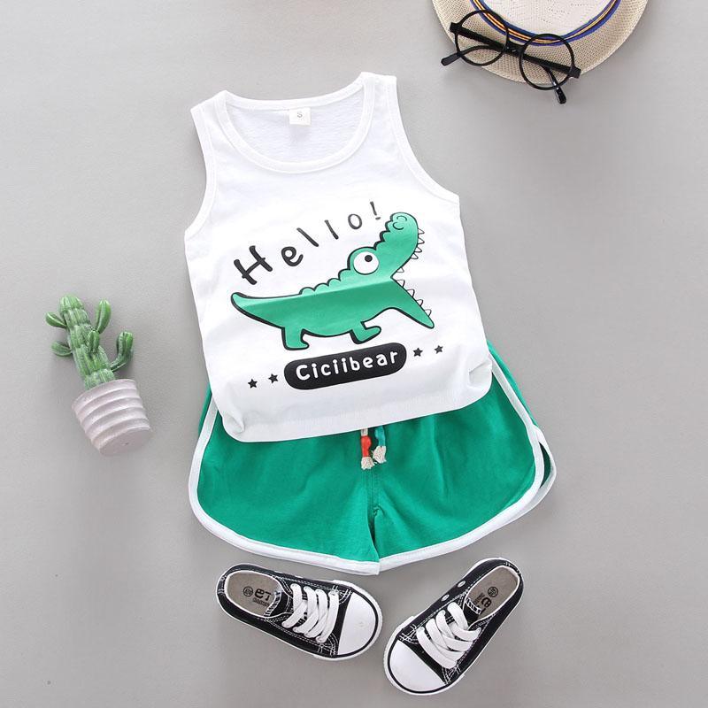 2-piece Dinosaur Pattern Vest & Shorts for Children Boy - PrettyKid