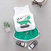 2-piece Dinosaur Pattern Vest & Shorts for Children Boy - PrettyKid